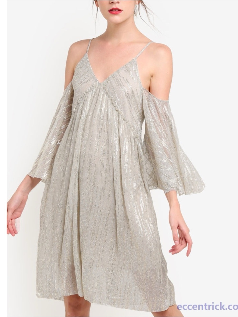 Mango Ethereal Metallic Dress
